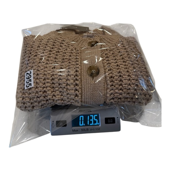 J. Crew Mocha Brown Textured Weaved Crop Crew Neck Cropped Cardigan in Size XS - Picture 14 of 14